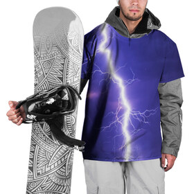 Накидка на куртку 3D с принтом Молния. , 100% полиэстер |  | вспышка | интересная | молния | небо | необычная | прикольная | яркая