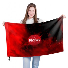 Флаг 3D с принтом NASA , 100% полиэстер | плотность ткани — 95 г/м2, размер — 67 х 109 см. Принт наносится с одной стороны | galaxy | nasa | nebula | space | star | абстракция | вселенная | галактика | звезда | звезды | космический | наса | планеты