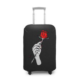 Чехол для чемодана 3D с принтом Lil Peep (Rose) , 86% полиэфир, 14% спандекс | двустороннее нанесение принта, прорези для ручек и колес | baby | broken | cry | lil | lil peep | peep | rap | rose | лил | лил пип | пип | реп | роза | сердце