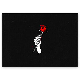 Поздравительная открытка с принтом Lil Peep (Rose) , 100% бумага | плотность бумаги 280 г/м2, матовая, на обратной стороне линовка и место для марки
 | Тематика изображения на принте: baby | broken | cry | lil | lil peep | peep | rap | rose | лил | лил пип | пип | реп | роза | сердце