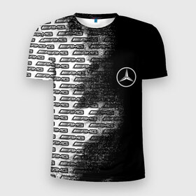 Мужская футболка 3D спортивная с принтом Mercedes , 100% полиэстер с улучшенными характеристиками | приталенный силуэт, круглая горловина, широкие плечи, сужается к линии бедра | amg | mercedes | авто | автомобиль | иномарка | логотип | машина | мерседес | текстура