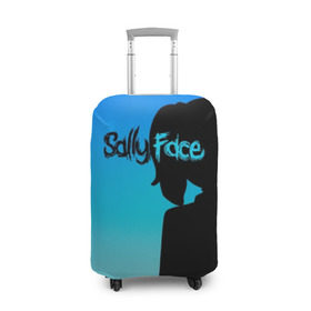 Чехол для чемодана 3D с принтом Sally Face (Силуэт). , 86% полиэфир, 14% спандекс | двустороннее нанесение принта, прорези для ручек и колес | 