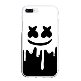 Чехол для iPhone 7Plus/8 Plus матовый с принтом MELLO BLACK x WHITE MARSHMELLO , Силикон | Область печати: задняя сторона чехла, без боковых панелей | colors | dj | marshmello | paints | usa | абстракция | америка | звезда | клубная музыка | космический | краски | маршмелло | музыка | музыкант