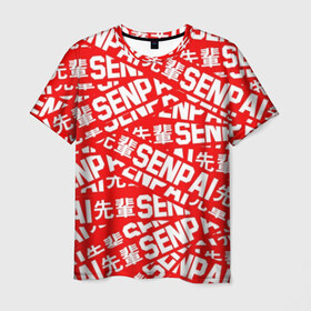 Мужская футболка 3D с принтом SENPAI , 100% полиэфир | прямой крой, круглый вырез горловины, длина до линии бедер | Тематика изображения на принте: ahegao | anime | kawai | kowai | oppai | otaku | senpai | sugoi | waifu | yandere | аниме | ахегао | ковай | культура | отаку | сенпай | тренд | яндере