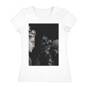 Женская футболка хлопок с принтом SINGULARITY #1 , 100% хлопок | прямой крой, круглый вырез горловины, длина до линии бедер, слегка спущенное плечо | квадрат | мода | сатуя | чёрно белое