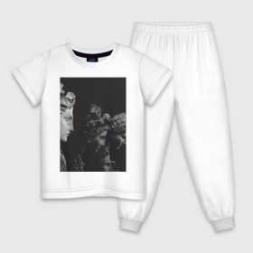 Детская пижама хлопок с принтом SINGULARITY #1 , 100% хлопок |  брюки и футболка прямого кроя, без карманов, на брюках мягкая резинка на поясе и по низу штанин
 | квадрат | мода | сатуя | чёрно белое