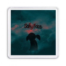 Магнит 55*55 с принтом Sally Face (Силуэт). , Пластик | Размер: 65*65 мм; Размер печати: 55*55 мм | Тематика изображения на принте: face | game | horror | larry | sally | sally face | sanity s fall | игра | ларри | мальчик с протезом | салли | салли фейс | ужасы