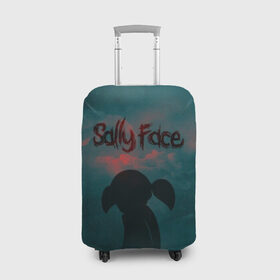 Чехол для чемодана 3D с принтом Sally Face (Силуэт). , 86% полиэфир, 14% спандекс | двустороннее нанесение принта, прорези для ручек и колес | face | game | horror | larry | sally | sally face | sanity s fall | игра | ларри | мальчик с протезом | салли | салли фейс | ужасы