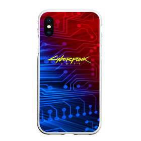 Чехол для iPhone XS Max матовый с принтом Cyberpunk 2077 , Силикон | Область печати: задняя сторона чехла, без боковых панелей | 2077 | cd projekt red | cyberpunk | cyberpunk 2077 | game | арт | будущее | видеоигра | игра | киберпанк 2077 | киборг | киборги