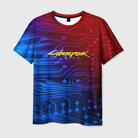 Мужская футболка 3D с принтом Cyberpunk 2077 , 100% полиэфир | прямой крой, круглый вырез горловины, длина до линии бедер | 2077 | cd projekt red | cyberpunk | cyberpunk 2077 | game | арт | будущее | видеоигра | игра | киберпанк 2077 | киборг | киборги