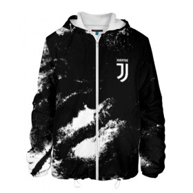 Мужская куртка 3D с принтом Juventus Sport , ткань верха — 100% полиэстер, подклад — флис | прямой крой, подол и капюшон оформлены резинкой с фиксаторами, два кармана без застежек по бокам, один большой потайной карман на груди. Карман на груди застегивается на липучку | 