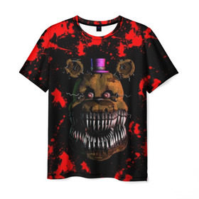 Мужская футболка 3D с принтом Five Nights At Freddy\s , 100% полиэфир | прямой крой, круглый вырез горловины, длина до линии бедер | 5 ночей с фредди | five nights at freddys | foxy | аниматроники | игра | компьютерная игра | робот | фокси | фредди | фреди | чика