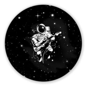 Коврик для мышки круглый с принтом Cosmorock , резина и полиэстер | круглая форма, изображение наносится на всю лицевую часть | Тематика изображения на принте: cosmonaut | cosmos | guitar | music | rock | space | spacesuit | star | гитара | звезда | космонавт | космос | музыка | скафандр
