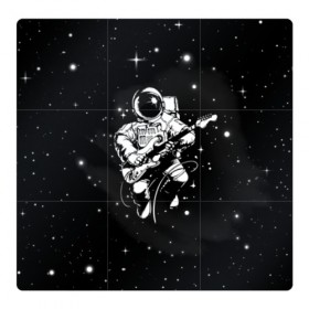 Магнитный плакат 3Х3 с принтом Cosmorock , Полимерный материал с магнитным слоем | 9 деталей размером 9*9 см | Тематика изображения на принте: cosmonaut | cosmos | guitar | music | rock | space | spacesuit | star | гитара | звезда | космонавт | космос | музыка | скафандр