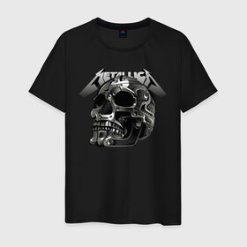 Мужская футболка хлопок с принтом Metallica , 100% хлопок | прямой крой, круглый вырез горловины, длина до линии бедер, слегка спущенное плечо. | metal | metallica | music | skull | thrash metal | underground | музыка | трэш металл | череп