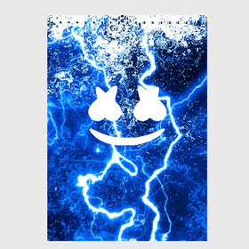 Скетчбук с принтом Marshmello STORM , 100% бумага
 | 48 листов, плотность листов — 100 г/м2, плотность картонной обложки — 250 г/м2. Листы скреплены сверху удобной пружинной спиралью | Тематика изображения на принте: christopher comstock | dj | marshmello | music | диджей | клубная музыка | клубняк | крис комсток | логотип | маршмеллоу | музыка