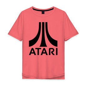 Мужская футболка хлопок Oversize с принтом ATARI , 100% хлопок | свободный крой, круглый ворот, “спинка” длиннее передней части | atari | company | france | games | logo | videogame | атари | видеоигры | компания | компьютерные игры | лого | франция