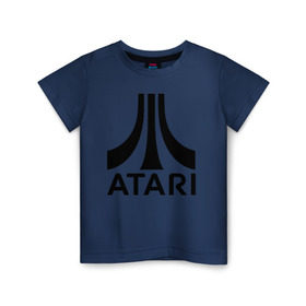 Детская футболка хлопок с принтом ATARI , 100% хлопок | круглый вырез горловины, полуприлегающий силуэт, длина до линии бедер | atari | company | france | games | logo | videogame | атари | видеоигры | компания | компьютерные игры | лого | франция