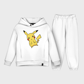 Детский костюм хлопок Oversize с принтом Непонимающий Пикачу ,  |  | detective pikachu | pikachu | pokeball | pokemon | детектив пикачу | пикачу | покебол | покемон