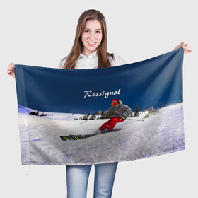 Флаг 3D с принтом Rossignol , 100% полиэстер | плотность ткани — 95 г/м2, размер — 67 х 109 см. Принт наносится с одной стороны | france | movement | rossignol | snow | speed | вершина | горные лыжи | горы | движение | скорость | снег | франция