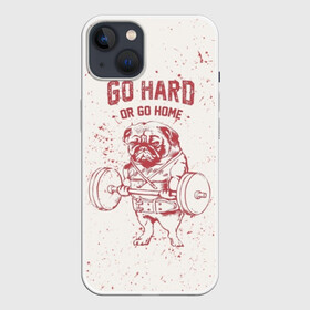 Чехол для iPhone 13 с принтом GO HARD ,  |  | bodybuilding | diet | exercise | fitness | gym | heath | motivation | muscle | phil | training | workout | бодибилдинг | мотивация | спорт | трансформация | фитнес | эстетичный
