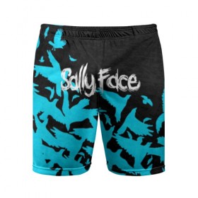 Мужские шорты 3D спортивные с принтом SALLY FACE ,  |  | birds | face | game | horror | larry | sally | sally face | sanity s fall | вороны | игра | ларри | мальчик с протезом | птицы | салли | салли фейс | ужасы