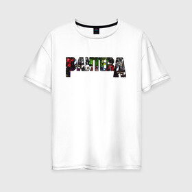 Женская футболка хлопок Oversize с принтом Pantera , 100% хлопок | свободный крой, круглый ворот, спущенный рукав, длина до линии бедер
 | alternative | hardcore | metal | newage | nu metal | pantera | progressive metal | punk | метал | пантера | рок | хардрок
