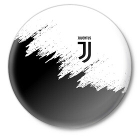 Значок с принтом JUVENTUS SPORT ,  металл | круглая форма, металлическая застежка в виде булавки | black and white | cr7 | fc | football | football club | juve | juventus | ronaldo | sport | роналдо | спорт | спортивные | униформа | фирменные цвета | фк | футбол | футбольный клуб | черно белый | ювентус