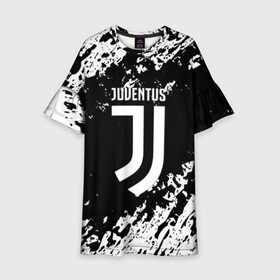 Детское платье 3D с принтом JUVENTUS , 100% полиэстер | прямой силуэт, чуть расширенный к низу. Круглая горловина, на рукавах — воланы | Тематика изображения на принте: cr7 | fc | football | football club | juve | juventus | ronaldo | sport | роналдо | спорт | спортивные | униформа | фирменные цвета | фк | футбол | футбольный клуб | ювентус