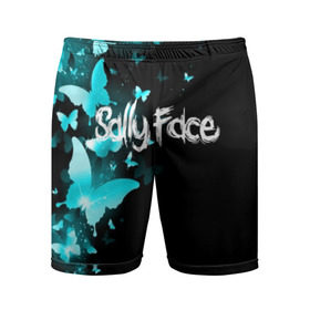 Мужские шорты 3D спортивные с принтом SALLY FACE ,  |  | face | game | horror | larry | sally | sally face | sanity s fall | бабочки | игра | ларри | мальчик с протезом | салли | салли фейс | ужасы