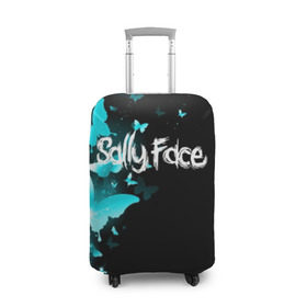 Чехол для чемодана 3D с принтом SALLY FACE , 86% полиэфир, 14% спандекс | двустороннее нанесение принта, прорези для ручек и колес | face | game | horror | larry | sally | sally face | sanity s fall | бабочки | игра | ларри | мальчик с протезом | салли | салли фейс | ужасы