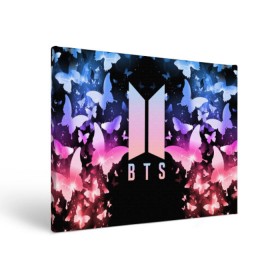 Холст прямоугольный с принтом BTS BUTTERFLIES , 100% ПВХ |  | bangtan boys | bt21 | bts | bts army | bts stickers | butterflies | j hope | jimin | jin | jungkook | k pop | rap monster | rapmon | suga | v | бабочки | бтс | корея | стикеры bts