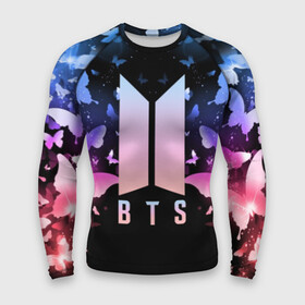 Мужской рашгард 3D с принтом BTS BUTTERFLIES ,  |  | bangtan boys | bt21 | bts | bts army | bts stickers | butterflies | j hope | jimin | jin | jungkook | k pop | rap monster | rapmon | suga | v | бабочки | бтс | корея | стикеры bts