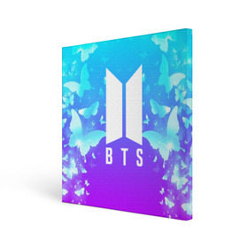 Холст квадратный с принтом BTS BUTTERFLIES , 100% ПВХ |  | bangtan boys | bt21 | bts | bts army | bts stickers | butterflies | j hope | jimin | jin | jungkook | k pop | rap monster | rapmon | suga | v | бабочки | бтс | корея | стикеры bts