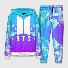 Женский костюм 3D (с толстовкой) с принтом BTS BUTTERFLIES ,  |  | bangtan boys | bt21 | bts | bts army | bts stickers | butterflies | j hope | jimin | jin | jungkook | k pop | rap monster | rapmon | suga | v | бабочки | бтс | корея | стикеры bts