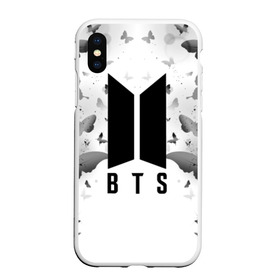 Чехол для iPhone XS Max матовый с принтом BTS BUTTERFLIES , Силикон | Область печати: задняя сторона чехла, без боковых панелей | bangtan boys | bt21 | bts | bts army | bts stickers | butterflies | j hope | jimin | jin | jungkook | k pop | rap monster | rapmon | suga | v | бабочки | бтс | корея | стикеры bts