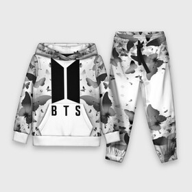 Детский костюм 3D (с толстовкой) с принтом BTS BUTTERFLIES ,  |  | bangtan boys | bt21 | bts | bts army | bts stickers | butterflies | j hope | jimin | jin | jungkook | k pop | rap monster | rapmon | suga | v | бабочки | бтс | корея | стикеры bts