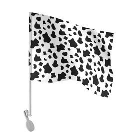 Флаг для автомобиля с принтом Корова , 100% полиэстер | Размер: 30*21 см | animal | black white | cow | pattern | животное | кавай | корова | паттерн | пятна | черно белое