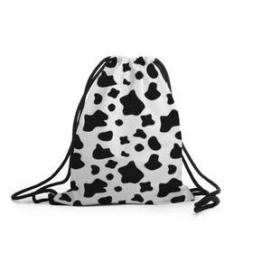 Рюкзак-мешок 3D с принтом Корова , 100% полиэстер | плотность ткани — 200 г/м2, размер — 35 х 45 см; лямки — толстые шнурки, застежка на шнуровке, без карманов и подкладки | animal | black white | cow | pattern | животное | кавай | корова | паттерн | пятна | черно белое