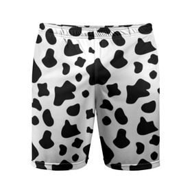 Мужские шорты 3D спортивные с принтом Корова ,  |  | Тематика изображения на принте: animal | black white | cow | pattern | животное | кавай | корова | паттерн | пятна | черно белое