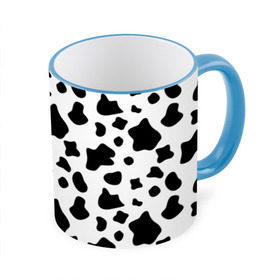 Кружка с принтом Корова , керамика | ёмкость 330 мл | animal | black white | cow | pattern | животное | кавай | корова | паттерн | пятна | черно белое