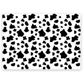 Поздравительная открытка с принтом Корова , 100% бумага | плотность бумаги 280 г/м2, матовая, на обратной стороне линовка и место для марки
 | animal | black white | cow | pattern | животное | кавай | корова | паттерн | пятна | черно белое