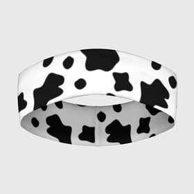 Повязка на голову 3D с принтом Корова ,  |  | animal | black white | cow | pattern | животное | кавай | корова | паттерн | пятна | черно белое