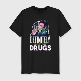 Мужская футболка премиум с принтом Наркотикам - Нет! , 92% хлопок, 8% лайкра | приталенный силуэт, круглый вырез ворота, длина до линии бедра, короткий рукав | drug | drugs | glitch | глитч | надписи | надпись
