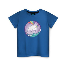 Детская футболка хлопок с принтом Нарвал , 100% хлопок | круглый вырез горловины, полуприлегающий силуэт, длина до линии бедер | narwhal | единорог | летние | лето | море | нарвал | радуга | рыба | рыбы