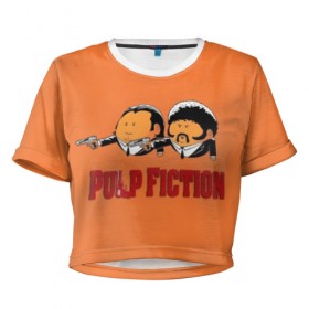 Женская футболка Cropp-top с принтом Pulp Fiction - Art 2 , 100% полиэстер | круглая горловина, длина футболки до линии талии, рукава с отворотами | art | film | movie | pulp fiction | tarantino | кино | криминальное чтиво | приколы | тарантино | фильмы