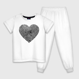 Детская пижама хлопок с принтом След на сердце. , 100% хлопок |  брюки и футболка прямого кроя, без карманов, на брюках мягкая резинка на поясе и по низу штанин
 | любовь | оригинальная | сердечки | сердечко | сердце | след