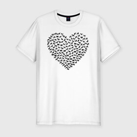 Мужская футболка премиум с принтом Собаковое сердце. , 92% хлопок, 8% лайкра | приталенный силуэт, круглый вырез ворота, длина до линии бедра, короткий рукав | животные | любовь | милые | прикольная | прикольный | сердечки | сердце | собаки | собачки