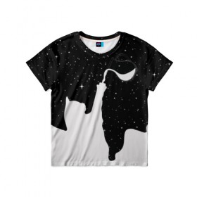 Детская футболка 3D с принтом Космический Кот , 100% гипоаллергенный полиэфир | прямой крой, круглый вырез горловины, длина до линии бедер, чуть спущенное плечо, ткань немного тянется | Тематика изображения на принте: cat | galaxy | paints | space | star | stars | галактика | галактический | звезда | звезды | картинки | космос | кот | котенок | котята | кошка | кошки | краски | мода | молоко | планета | планеты