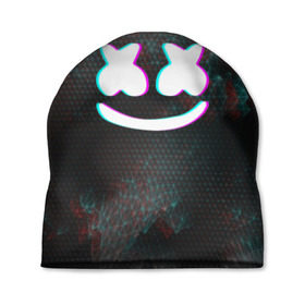 Шапка 3D с принтом MARSHMELLO , 100% полиэстер | универсальный размер, печать по всей поверхности изделия | dj | glitch | marshmello | usa | америка | глитч | клубная музыка | маршмелло | музыка | музыкант